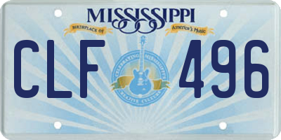 MS license plate CLF496