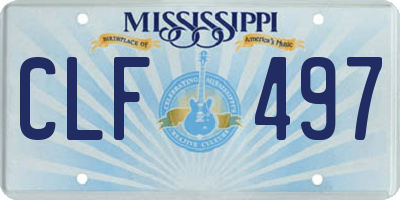 MS license plate CLF497