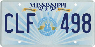 MS license plate CLF498