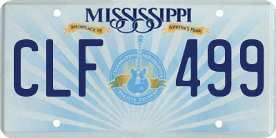 MS license plate CLF499