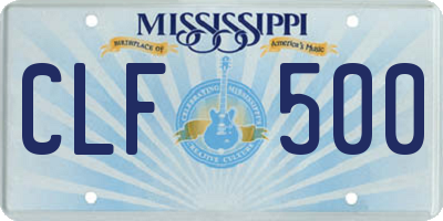 MS license plate CLF500