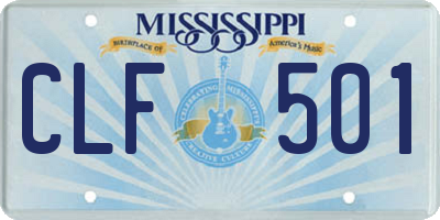 MS license plate CLF501