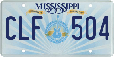 MS license plate CLF504