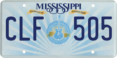 MS license plate CLF505