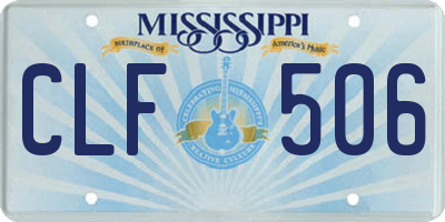 MS license plate CLF506