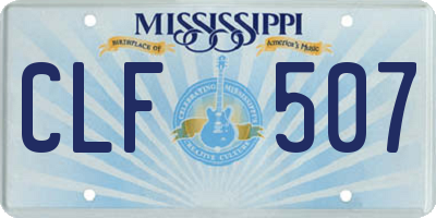 MS license plate CLF507