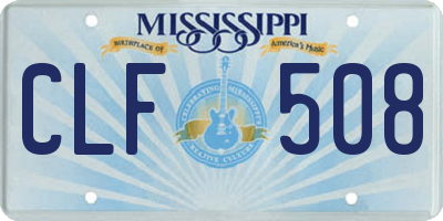 MS license plate CLF508