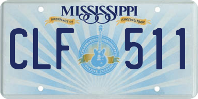 MS license plate CLF511