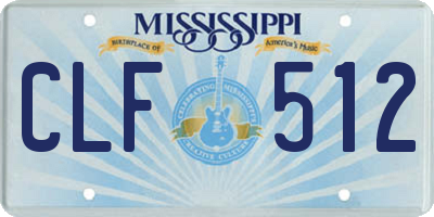 MS license plate CLF512