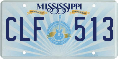 MS license plate CLF513