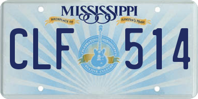 MS license plate CLF514