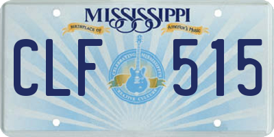 MS license plate CLF515