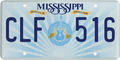 MS license plate CLF516