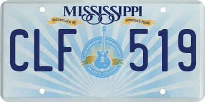 MS license plate CLF519