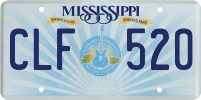 MS license plate CLF520