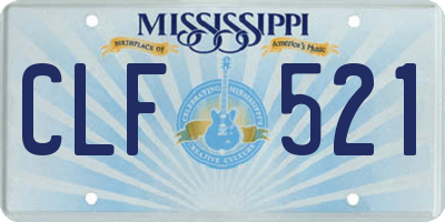 MS license plate CLF521