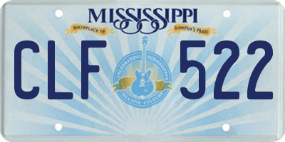 MS license plate CLF522