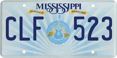MS license plate CLF523