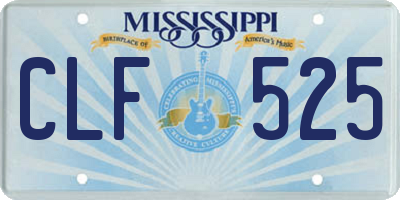 MS license plate CLF525