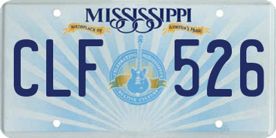 MS license plate CLF526
