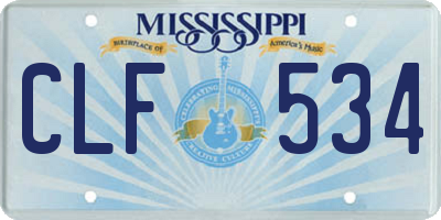 MS license plate CLF534