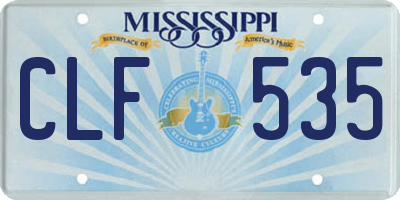 MS license plate CLF535