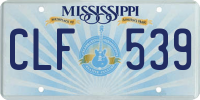 MS license plate CLF539
