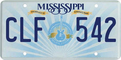 MS license plate CLF542