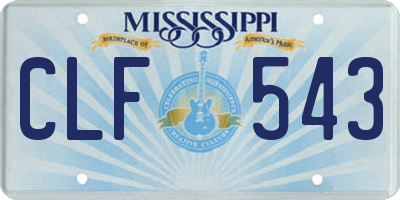 MS license plate CLF543