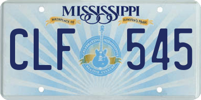 MS license plate CLF545