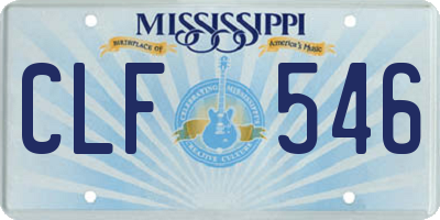 MS license plate CLF546
