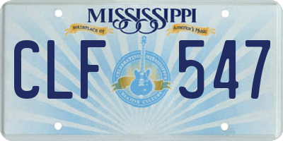 MS license plate CLF547