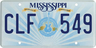 MS license plate CLF549