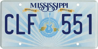 MS license plate CLF551