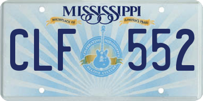 MS license plate CLF552