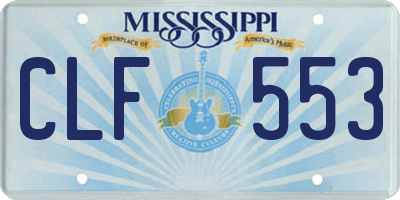 MS license plate CLF553