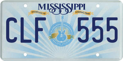 MS license plate CLF555