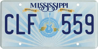 MS license plate CLF559