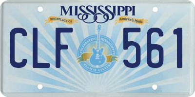 MS license plate CLF561
