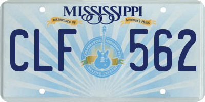 MS license plate CLF562