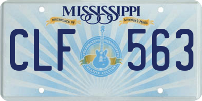 MS license plate CLF563