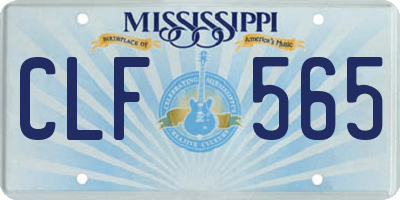 MS license plate CLF565