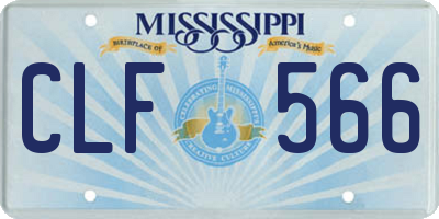 MS license plate CLF566
