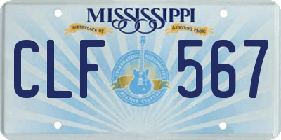 MS license plate CLF567