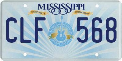 MS license plate CLF568