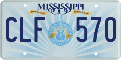 MS license plate CLF570