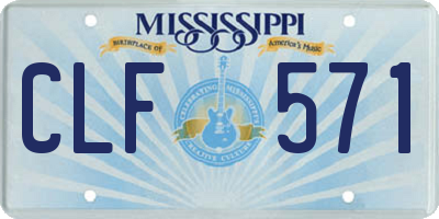 MS license plate CLF571
