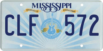 MS license plate CLF572