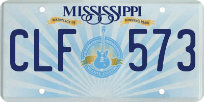 MS license plate CLF573