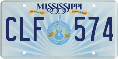 MS license plate CLF574